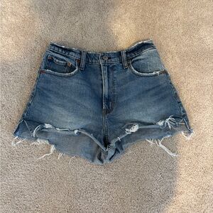 Abercrombie & Fitch Blue Jean Shorts Distressed Frayed Hem